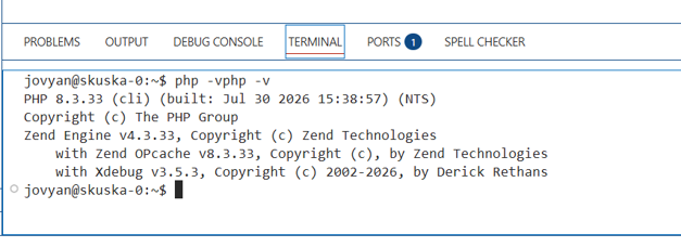 02-7 Terminal s php -v
